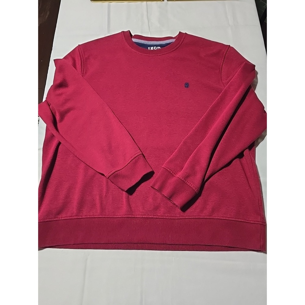 IZOD Performance‎ Mens 2XL Crew Neck Long Sleeve Pullover Maroon Sweatshirt
